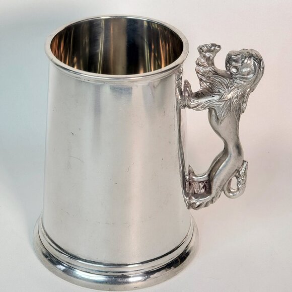 English Pewter Tankard with Lion Handle - Picture 3 of 14